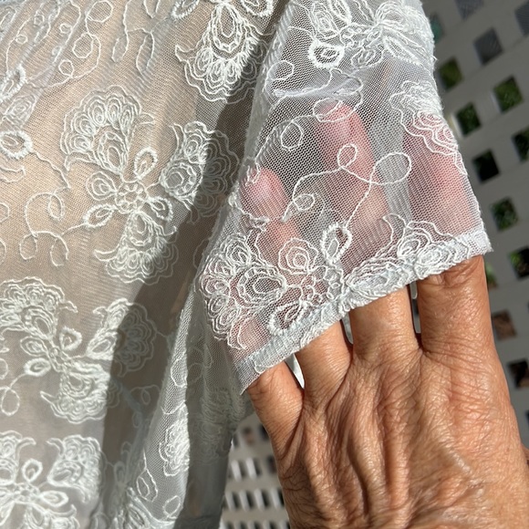 Sundance Lace Boho Tunic Top Light Blue - Picture 4 of 8